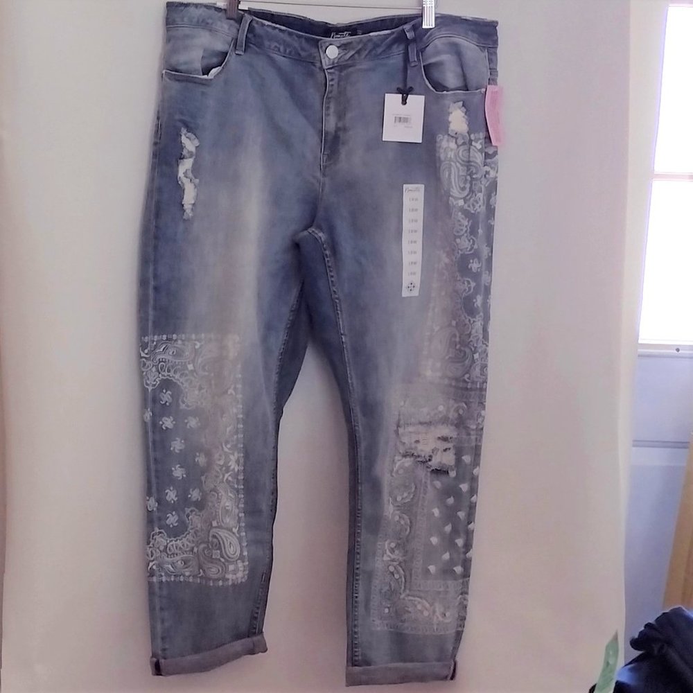 Nanette Lepore - Thompson Boyfriend Jeans - Size 18W, light blue